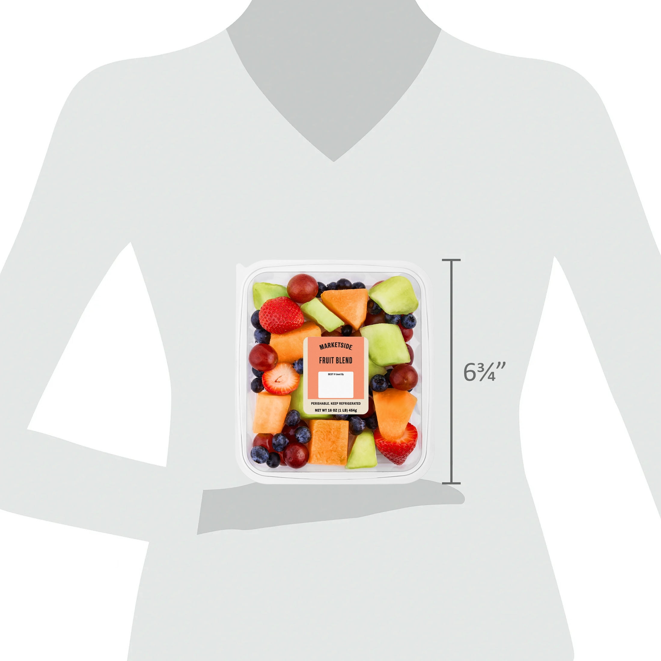 Marketside Fresh Cut Seasonal Fruit Blend, 16 oz Tray, Cantaloupe, Honeydew, Grapes, Mango, Refrigerated