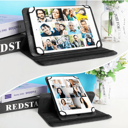 UrbanX 7"-8" Inch Universal Tablet Case, Protective Cover Stand Folio Case for MediaPad M5 Lite 8 7 8 Inch, with 360 Degree Rotatable Kickstand, Multiple Viewing Angles And Stylus Holder