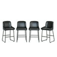 thumbnail image 3 of Set of 4 Counter Height Bar Stools, PU Leather Upholstered Bar Chairs with Backrest and Footrest for Kitchen Island and Dining Room, 3 of 8