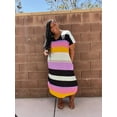 thumbnail image 3 of Women's Plus Size Midi Striped Dress With Pockets, 3 of 6