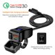 thumbnail image 3 of Cargador rápido USB para motocicleta PD + QC3.0, adaptador de fuente de alimentación de 12V, interruptor de voltímetro, doble enchufe USB, manillar de 60W, resistente al agua, 3 of 5