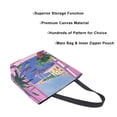 thumbnail image 3 of FORMRS Womens Canvas Tote Bag with Zipper Inner Pocket Shoulder Handbag, Purple Window Scene, 3 of 7