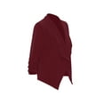 thumbnail image 3 of Women's Casual Fitted Blazer Draped Open Front with Ruched 3/4 Sleeves (S-3XL), 3 of 5