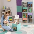 thumbnail image 2 of Sorbus 11 Inch Collapsible Fabric Storage Bin with Clear Window, Pastel Teal, 2 of 6