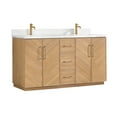 thumbnail image 2 of Karachi 60" Double Bath Vanity in Acacia Classic Gray with Composite Stone Top, 2 of 16