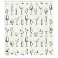 thumbnail image 3 of Ambesonne Drink Shower Curtain, Alcohol Beverages Cocktails, 69"Wx84"L, Dark Violet Off White, 3 of 3