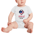 thumbnail image 2 of Half American Is Better Than None Cute Baby Romper Bodysuit For Boy Girl (White, 3-6 Months), 2 of 5