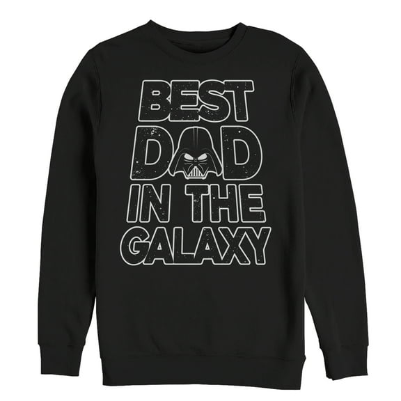 Men's Star Wars Father's Day Best Dad Darth Vader Helmet Sweatshirt Black X Large