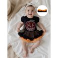 thumbnail image 4 of BemeyourBBs Baby Girl Halloween Set Rhinestone Pumpkin Tulle Romper Dress Headband, 4 of 9