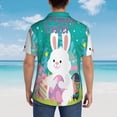 thumbnail image 4 of Rateoe Happy easter Pattern Men’s Hawaiian Shirt – Short Sleeve Button-Down Tropical Beach Shirt, Lightweight & Breathable Casual Aloha Shirt with Pocket,Medium, 4 of 7