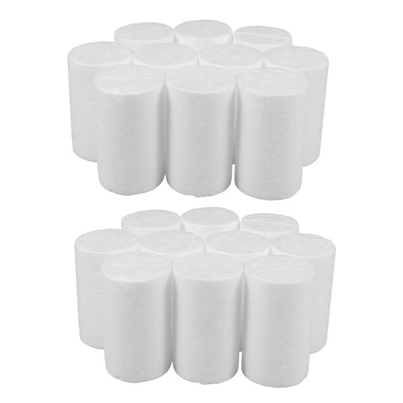 WRITWAA 20Pcs Foam Cylinder Craft Supplies White Polystyrene Rods for Wedding and Holiday Decorations