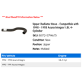 thumbnail image 2 of Upper Radiator Hose - Compatible with 1990 - 1993 Acura Integra 1.8L 4-Cylinder 1991 1992, 2 of 2