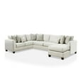 thumbnail image 4 of Furniture of America Kastra Chenille Sectional with Dog Pattern Chair in Ivory, 4 of 6