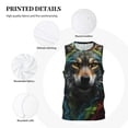 thumbnail image 3 of Honeii Realistic Style Colorful Wolf print basktball shirt for men and women, Unisex basketball jersey for Theme party-Small, 3 of 6