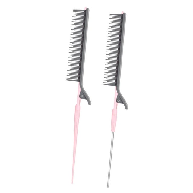Peine para resaltar Yinane con Clip para cabello gris rosa