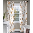 thumbnail image 4 of Brown Spring Floral Sheer Curtains 63 Inch Length 2 Panels Set for Living Room/Bedroom, Flowers Botanical Elegant Pastoral Kitchen Curtains Grommet Semi-Sheer Curtains Window Treatments 42"x63"x2, 4 of 7