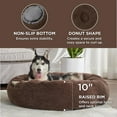 thumbnail image 3 of Calming Dog Bed Medium Large Size Dogs - Donut Washable Large Pet Bed, 33 inches Anti-Slip Round Fluffy Plush Faux Fur Dog Bed, Camel, 3 of 4