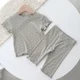 thumbnail image 3 of Conjunto de ropa de dormir fina de manga corta para niños, ropa de hogar para niños, conjunto de dos piezas, traje de aire acondicionado, ropa informal para bebé, verano, 3 of 5