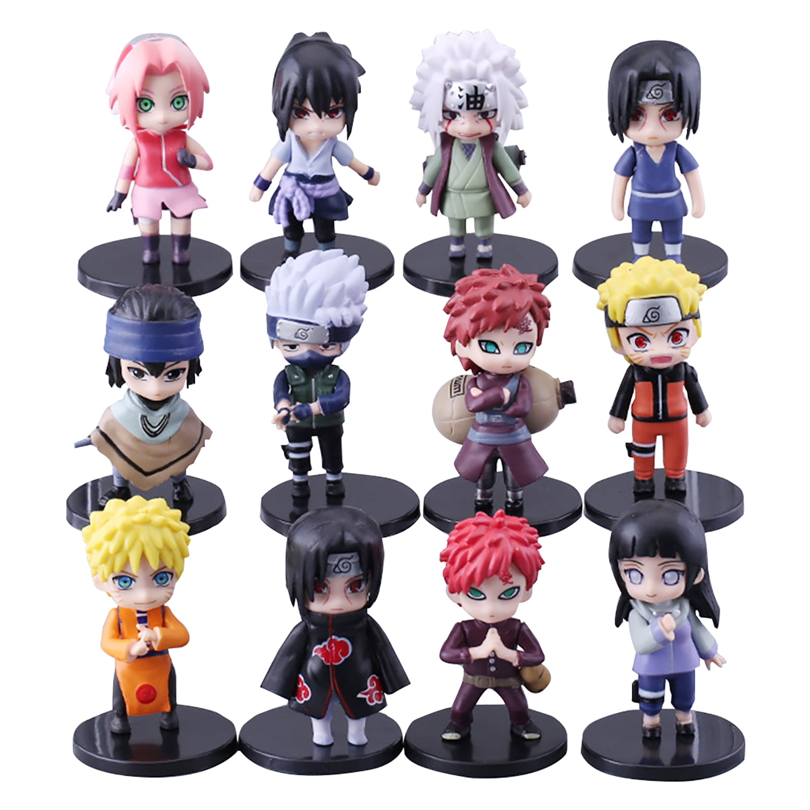 Anime Naruto Figure Lot Naruto Sasuke Sakura And More Cute Chibi Set PVC New 7CM 
