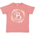 thumbnail image 3 of Inktastic B Monogram Alphabet Letter Rose Floral Wreath Girls Toddler T-Shirt, 3 of 5