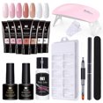thumbnail image 1 of Gel Nails Extension Nail Gel Kit Design Nails 7 Colors Manicure Gel Set All In One Polygel Nails with 6W Mini Nail UV Lamp, 1 of 9