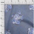 thumbnail image 2 of oneOone Velvet Blue Fabric Florals Sewing Fabric By The Yard Printed Diy Clothing Sewing Supplies 58 Inch Wide, 2 of 4