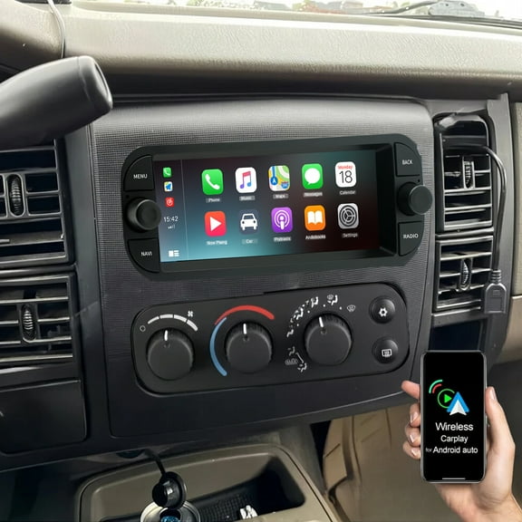 Gsuatey Android Car Stereo for Dodge Dakota 2001-2004 with Wireless Carplay Android Auto, 6.86 inch Touchscreen Car Radio Bluetooth GPS Mirror Link WIFI FM/RDS DSP Backup Camera SWC