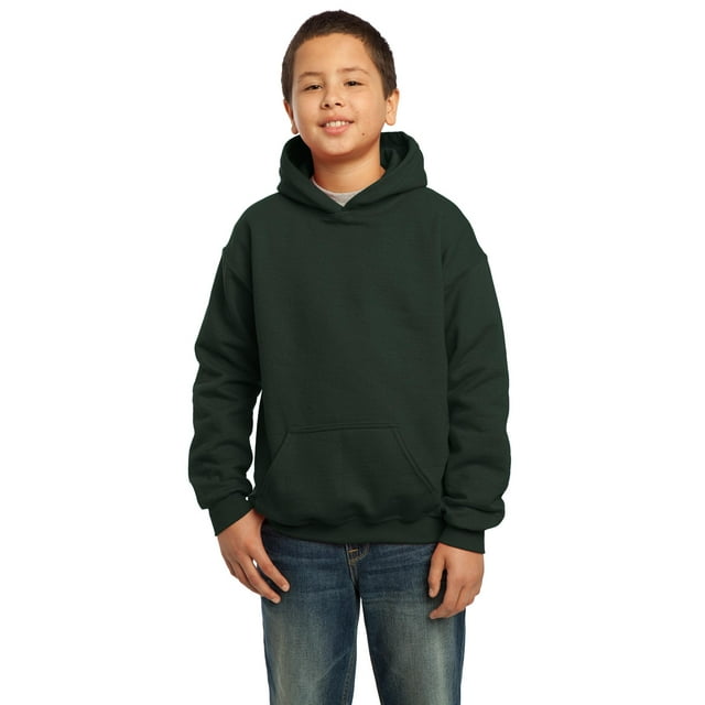 Gildan Boy's Long Sleeve Front Pouch Pocket Hooded Sweatshirt - 18500B