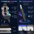 thumbnail image 4 of Mr IRONSTONE Gaming Chair with Bluetooth Speakers and RGB LED Lights, Ergonomic Massage Computer Chair with 3D Armrests and Footrest, Black/White, 4 of 9