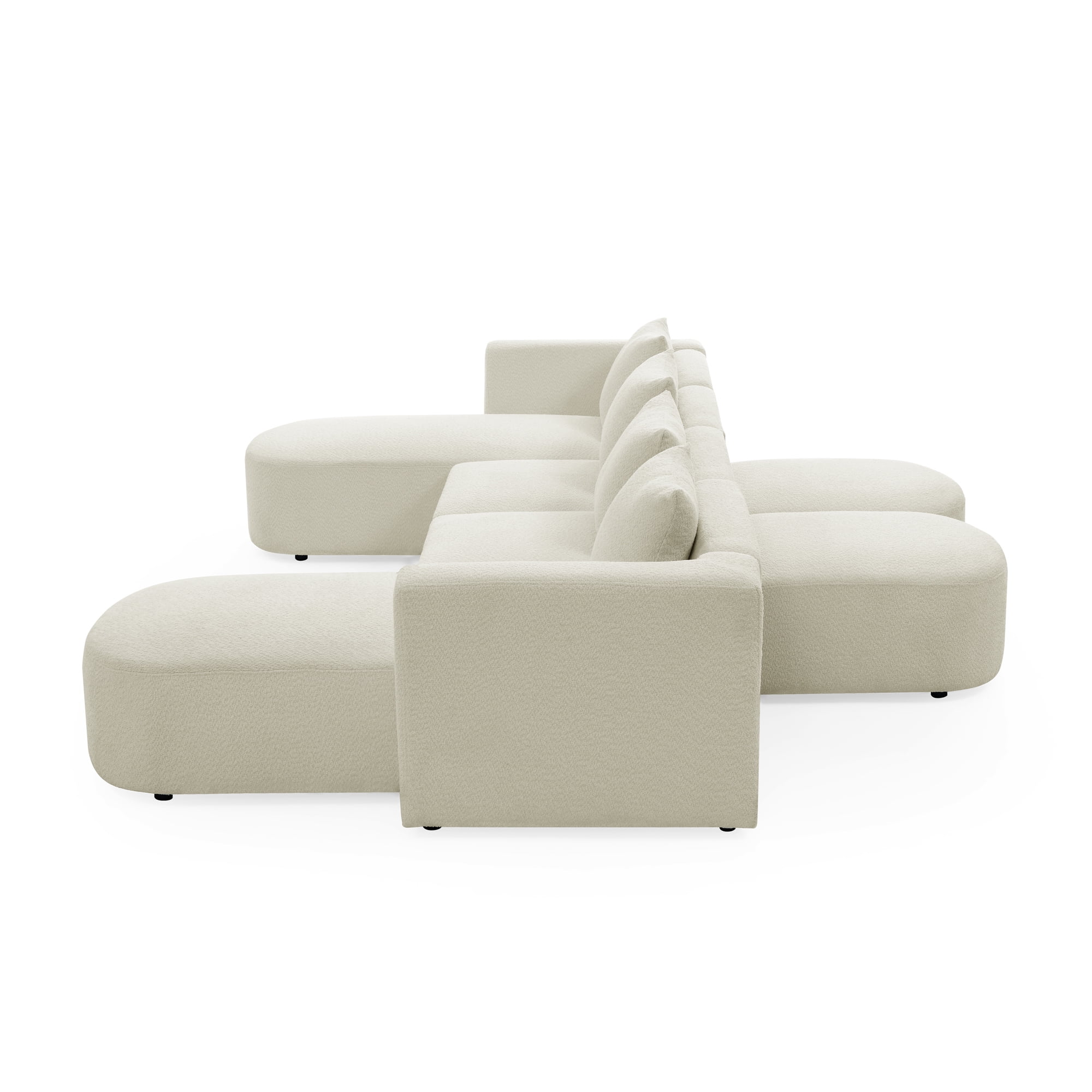 Kadyn 117" L Shape Sectional Sofa, Modern Sofa Couch with Two Single Seat, Two Chaises and Two Ottomans, 6-Seater Modular Sofa for Small Space Living Room, Beige Kadyn 117" L Shape Sectional Sofa, Modern Sofa Couch with Two Single Seat, Two Chaises and Two Ottomans, 6-Seater Modular Sofa for Small Space Living Room, Beige