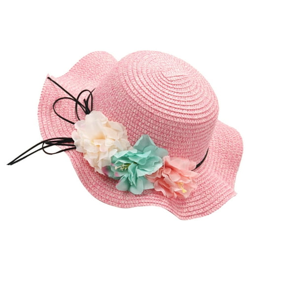 FRCOLOR Children's Beach Hat Skin-friendly Straw Parent-child