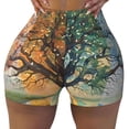 thumbnail image 2 of Fotbe Seasonal Tree Reflection Shorts Sin Costuras – Shorts Deportivos de Cintura Alta para Mujer, Elásticos para Gimnasio, Yoga, Running o Ciclismo-Large, 2 of 8