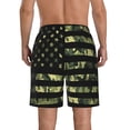 thumbnail image 3 of Yiaed American Flag Camo Print Men's Swim Trunks with Lining Quick Dry Sports Shorts Beach Shorts Boardshorts-Large, 3 of 5