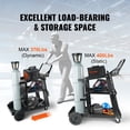 thumbnail image 3 of VEVOR Welding Cart, 3-Tier Welder Cart Heavy Duty with 400 Lbs Weight Capacity, 360° Swivel Wheels, Tank Storage Safety Chains, Rolling MIG Welder Cart for TIG,ARC,MMA,Plasma Cutter Welding Machine, 3 of 9
