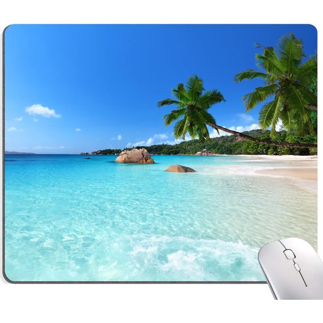 Mouse Pad, Premium-Textured Mouse Mat, Non-Slip Rubber Base Mousepad for Laptop, Computer & PC,9.5×7.9 in,Hawaii Beach