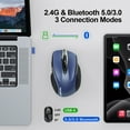 thumbnail image 2 of TECKNET Wireless Mouse (2.4G & BT5.0/3.0) Silent 4800 DPI Computer USB A & Bluetooth Mouse 6 Buttons, Wide Compatibility - Blue, 2 of 7