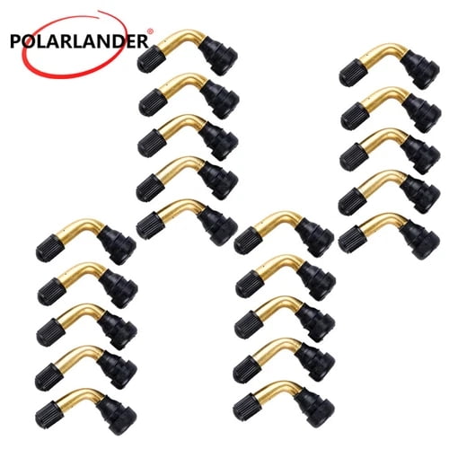 Snap-in Base 20 Pcs PVR50 45 Degree Angled Tubeless Tire Brass Valve Stem Rubber Angled Snap-in Rubber Base