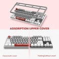 thumbnail image 4 of AK873 Gaming Keyboard,Chroma RGB Backlit,Hot-Swappable Linear Red Switch,PBT Keycap,75% TKL Layout,Ergonomic Mechanical Keyboard with Custom Coiled USB/Type-C Aviation Cable(White Grey), 4 of 9
