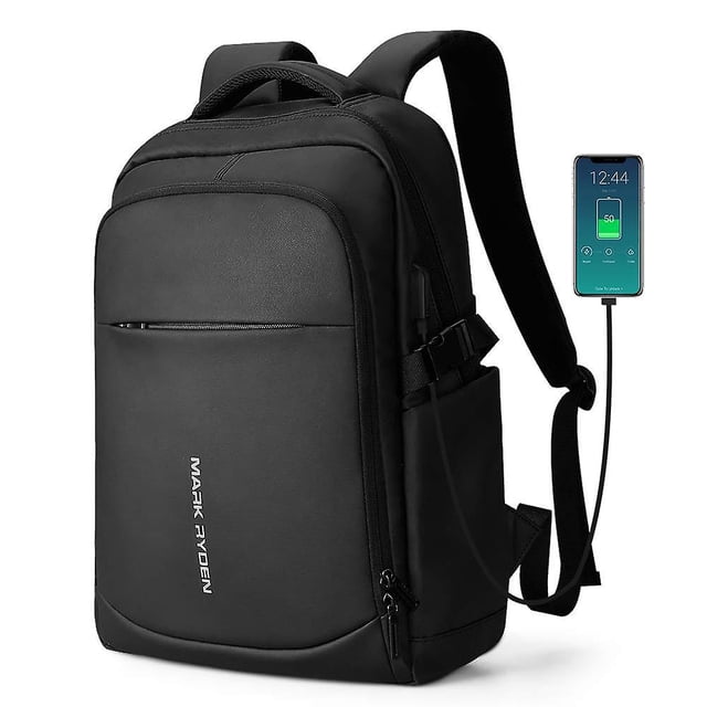 Anti-Thief Fashion Men Backpack Multifunctional Waterproof 15.6 inch Laptop Bag Man USB Charging Travel Bag (3.0Black)