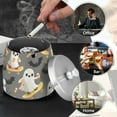 thumbnail image 4 of Yayeee Ashtray with Lid for Cigarette Smokeless Stainless Steel Home Ash Holder, Cute Ghosts, 4 of 7