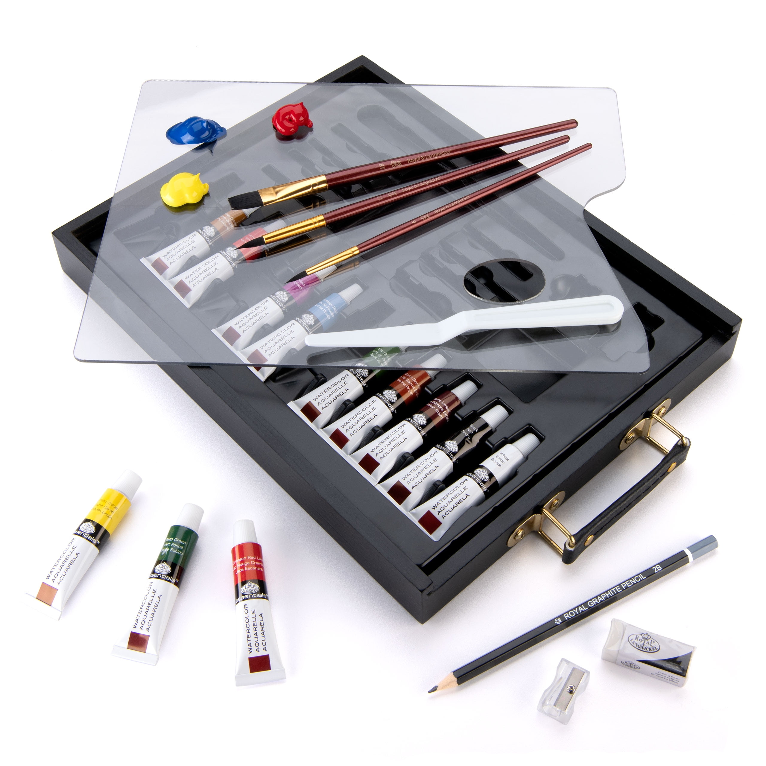 Royal & Langnickel Essentials - 21pc Clear Pallet Black Series Watercolor Art Set