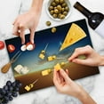 thumbnail image 4 of Ocean Cutting Board, Sunset Sky with Moon and Stars Horizon Scenery Fantasy View Art Print, Decorative Tempered Glass Cutting and Serving Board, Large Size, Navy Yellow Orange, by Ambesonne, 4 of 5