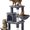 Dark Gray, variant on Erguoguo Cat Tree 57in, Multi Level Cat Tower with Basket & Condo & Scratching Post & Padded Perch & Extended Platform & Fur Ball