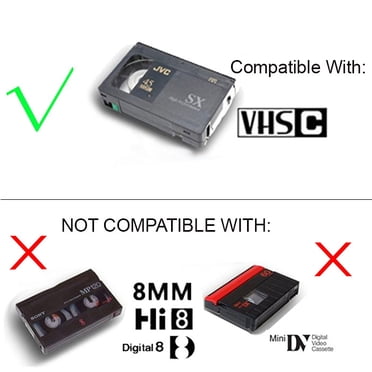 Cassette Player Mua VHS-C To VHS Motorized Cassette Adapter - Tape Converter For Playback On Standard VHS Players. For JVC C-P7U CP6BKU C-P6U Panasonic PV-P1 VCA115 (Not Compatible With Hi8, 8mm, Or