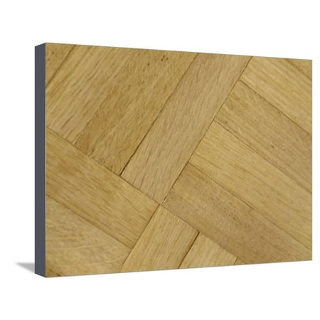 Wood Dance Floor with Parquet Pattern Stretched Canvas Print Wall (Best Wood For Dance Floor)