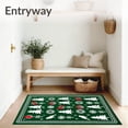 thumbnail image 3 of ODIKA 3'x5' Machine Washable Non-Slip Area Rug, Nordic Pine Forest with Cardinal and Winter Starburst Design High Traffic Rug, Green, 651486, 3 of 7