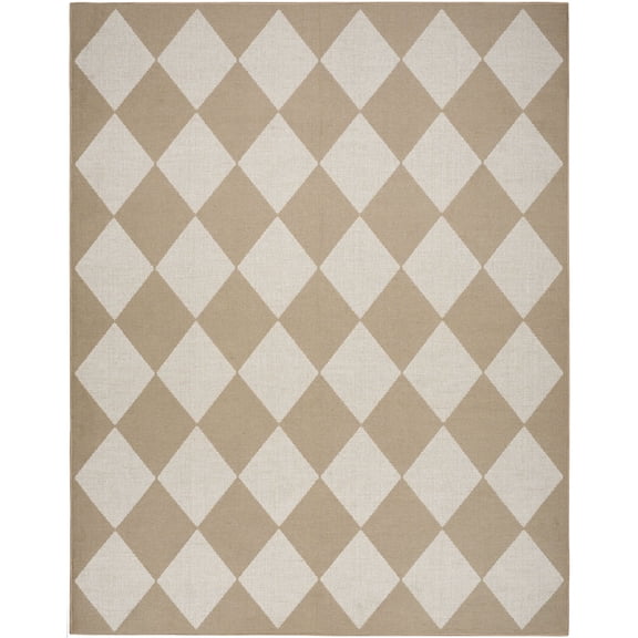 Nourison Washable Modern Jute 5'3" x 7'3" Natural Ivory Modern Indoor Non-Slip Flatweave Rug