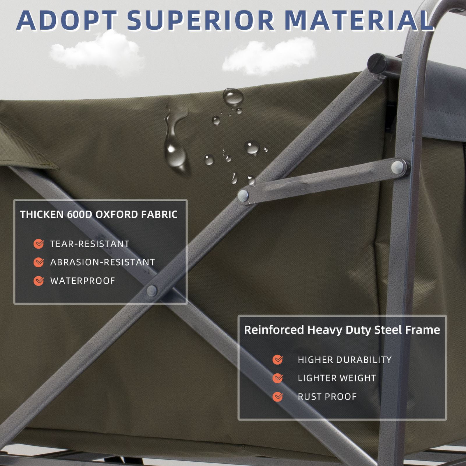 Acpouw Outdoor Garden Multipurpose Micro Collapsible Beach Trolley Cart Camping Folding Wagon