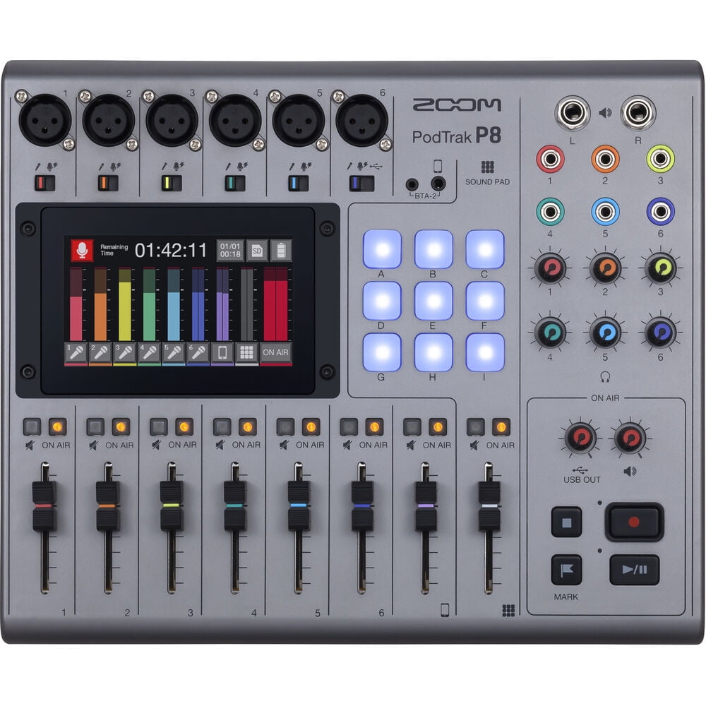 Zoom PodTrak P8 Portable Multitrack Podcast Recorder with Accessories