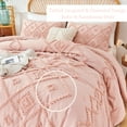 thumbnail image 6 of RYNGHIPY Jacquard Tufts Bedding Set Pink King 3 Pcs Farmhouse Style Geometric Solid Blush Comforter Set with Pillowcases Lightweight Microfiber (King, Pink), 6 of 9